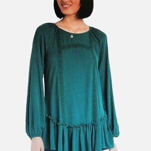Emerald Lace Long Sleeve Blouse